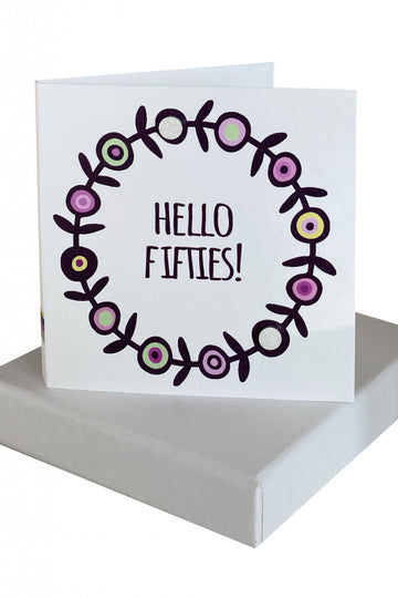 Hello Fifties - circle sparkle studs silver Coral and Mint